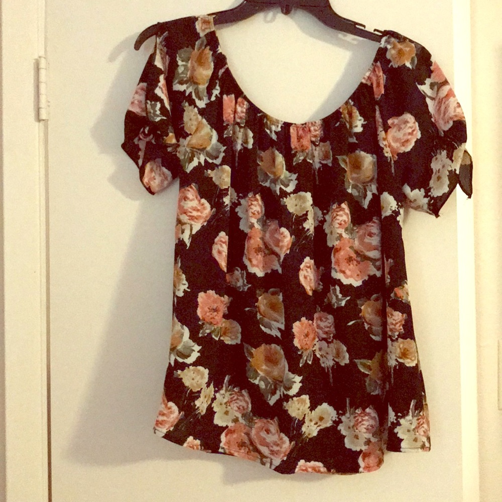 Black Floral Blouse
